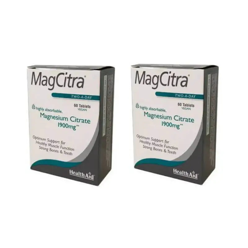 Healthaid Magcitra Citrato Magnesio 1900 Mg, 2X60 Comprimidos