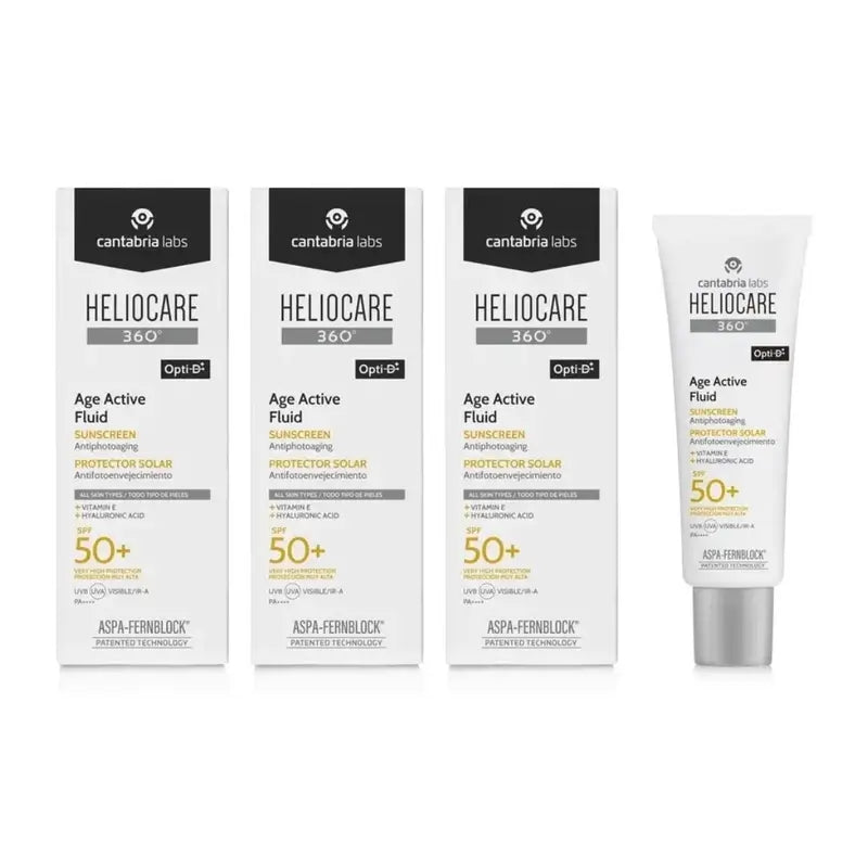 Heliocare 360° Age Active Fluid Spf 50 Ultraligero, 3X50 Ml