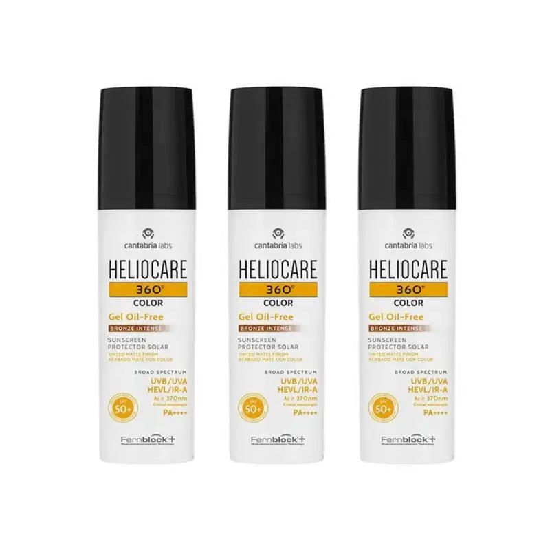 Heliocare 360° Color Gel Oil-Free Spf 50+ Tono Bronze Intense, 3X50 Ml