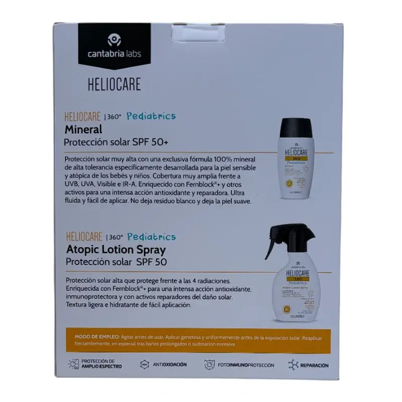 Heliocare 360 Pediatrics Mineral Spf 50+ 50 Ml + Heliocare 360 Pediatrics Atopic Loción Spray Spf 50 250 Ml