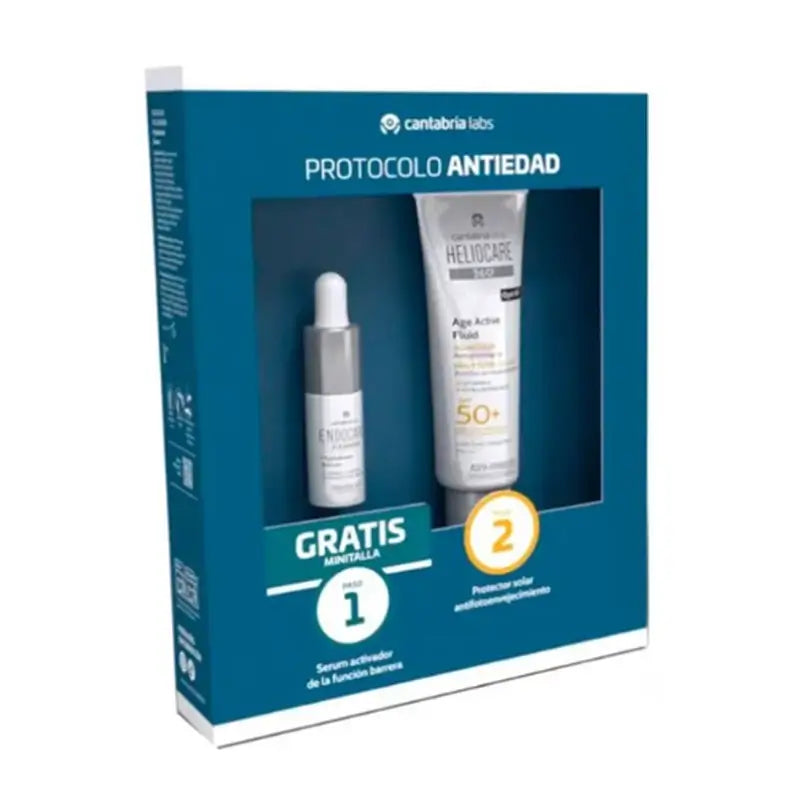 Heliocare Pack 360 Age Active Fluid + Minitalla Endocare Hyaluboost Age Barrier, 50 ml