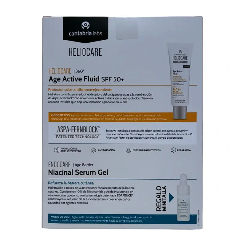 Heliocare Pack Helio 360 Age Active Fluid 50Ml+ Minitalla Age Barrier 10 Ml