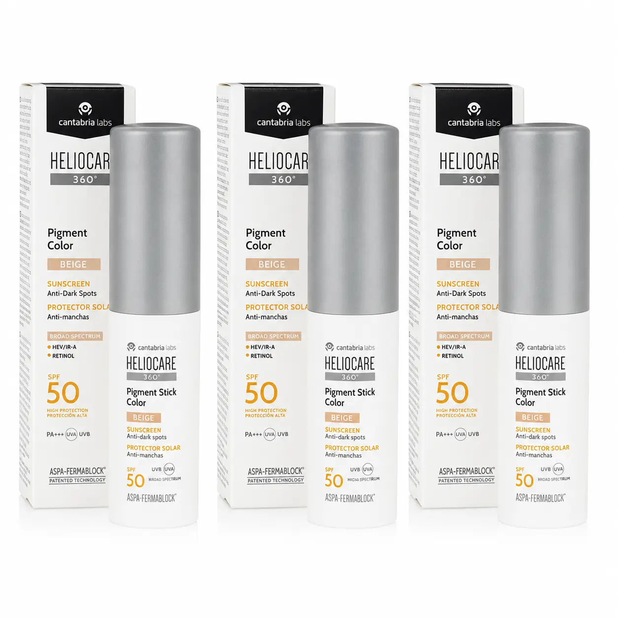 Heliocare Pigment Stick Color Beige Spf50 10 Gr pack 3