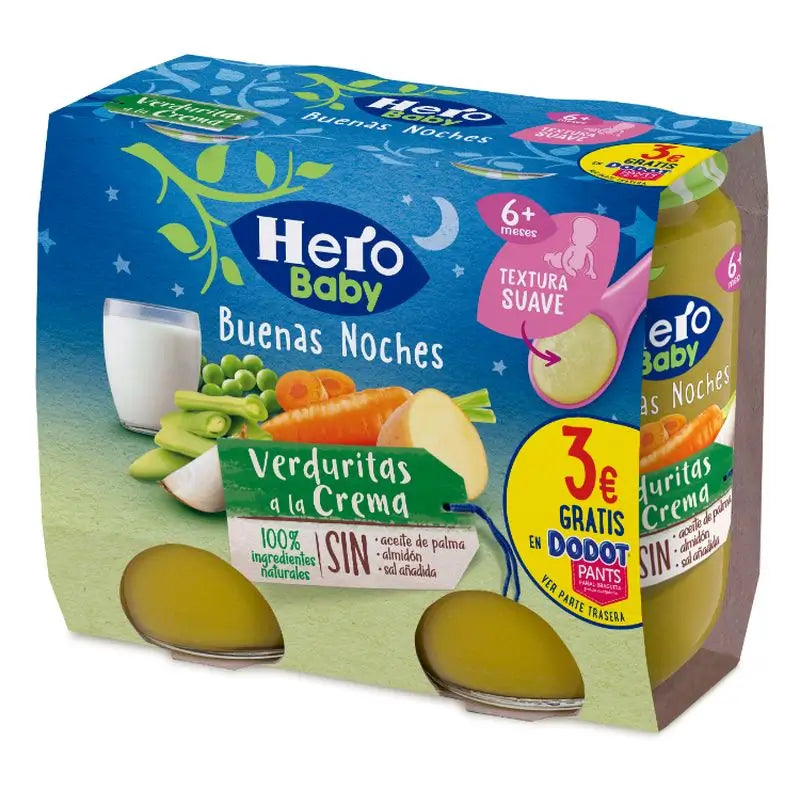 Hero Baby Tarrito Buenas Noches Verduritas a la Crema 2X190G