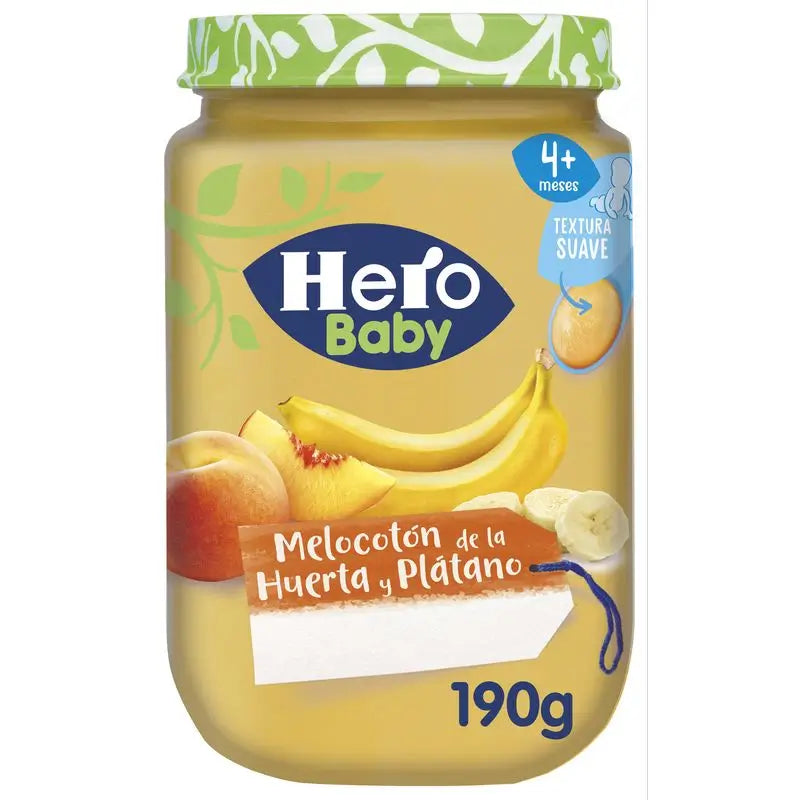 Hero Baby Tarrito Melocotón de la Huerta y Plátano, 190gr