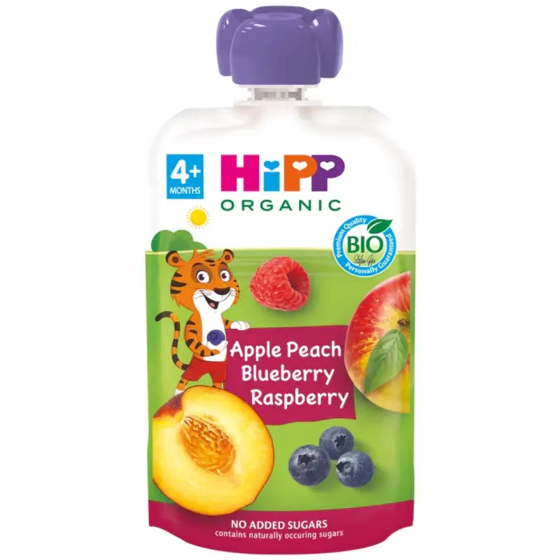 Hipp Bio Pouches De Melocotón Manzana Y Frutos Bosque, 100 G