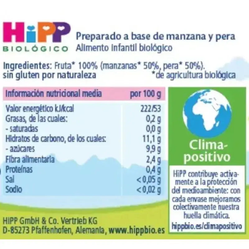 Hipp Bio Tarrito De Manzana Y Pera, 125 G