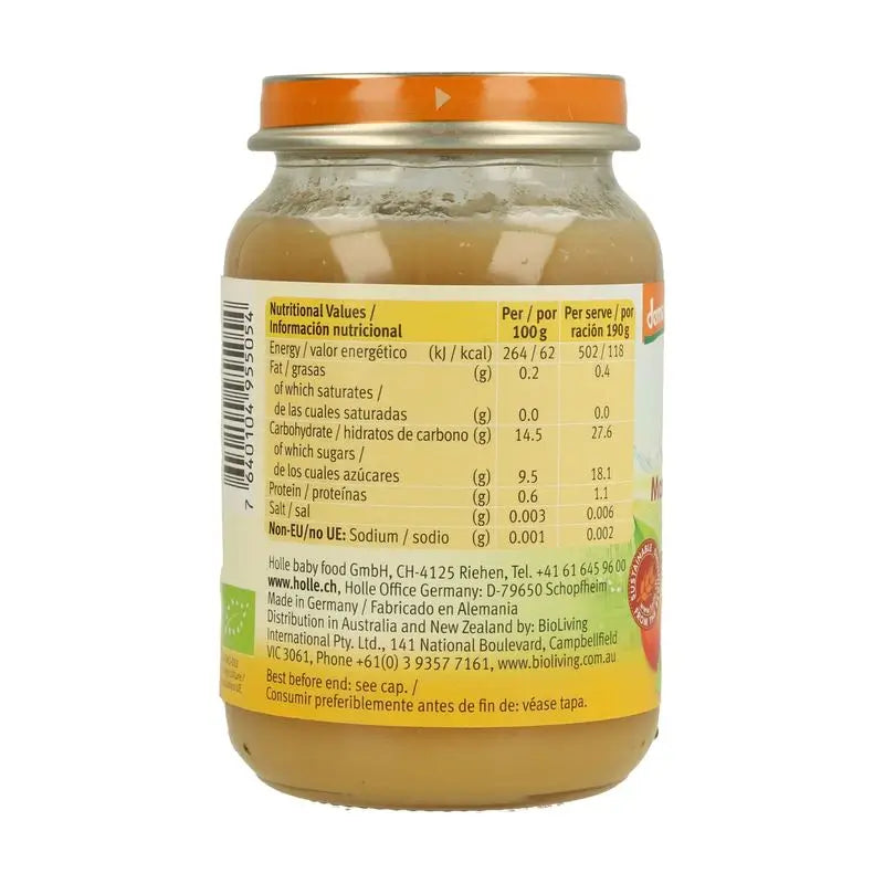 Holle Tarrito Manzana Y Melocotón, 6 Unidades