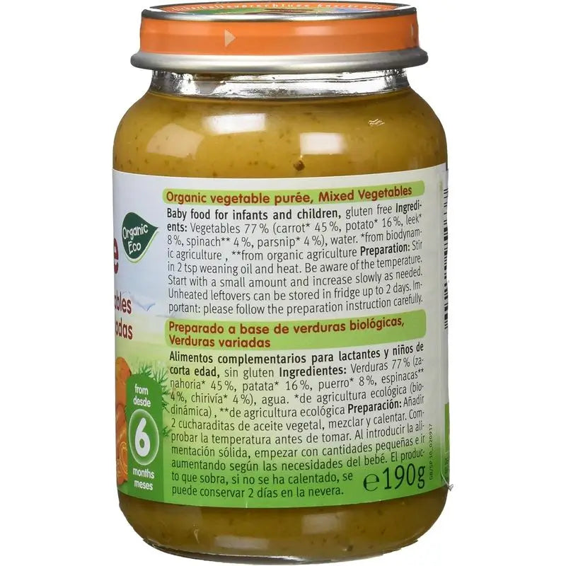 Holle Tarrito Verduras Variadas, 6 Unidades