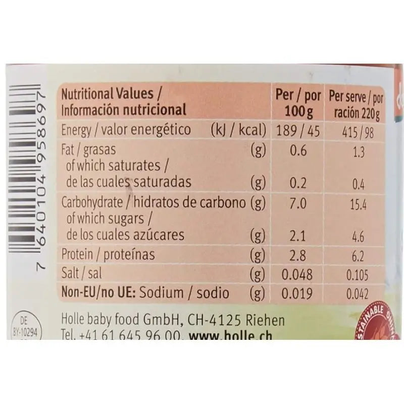Holle Tarrito Espagueti Boloñesa Ecologico, 220 gr