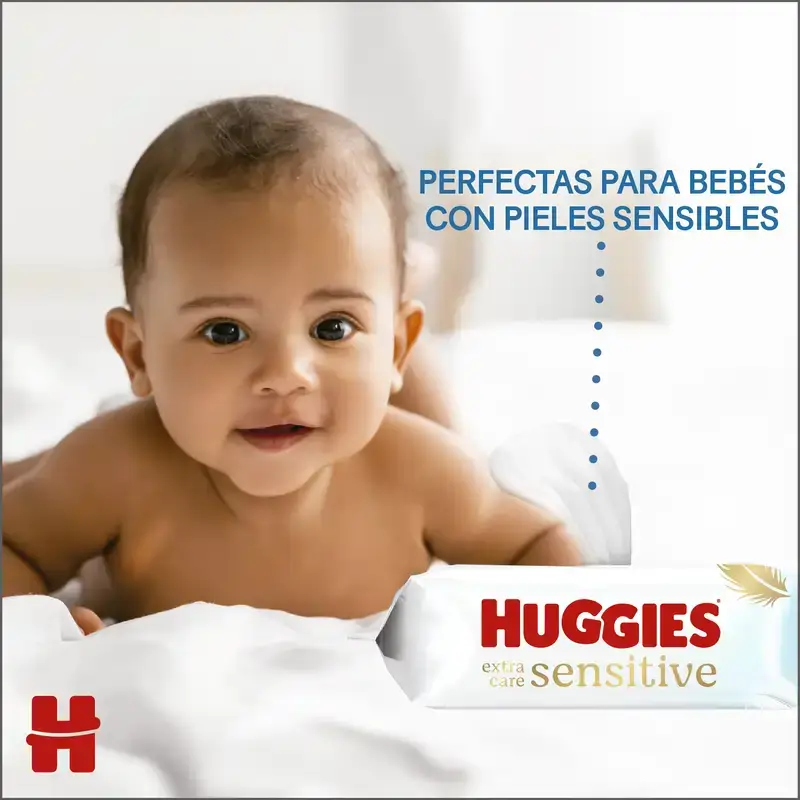 Huggies Extra Care Sensitive Toallitas , 144 unidades
