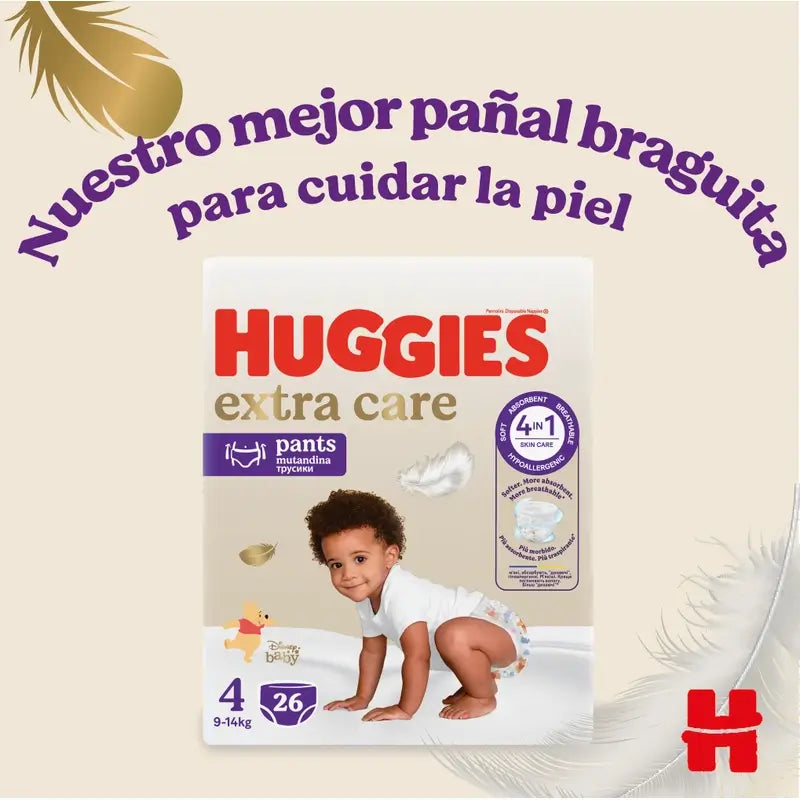 Huggies Extra Care Talla 6 (15-25 Kg) Pañal Braguita Para Bebé Disney , 22 unidades