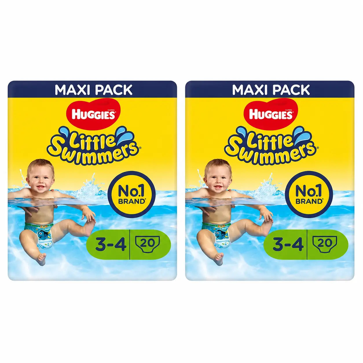 Huggies Little Swimmers Talla 3-4 Pañales Bañadores , 20 unidades, pack 2