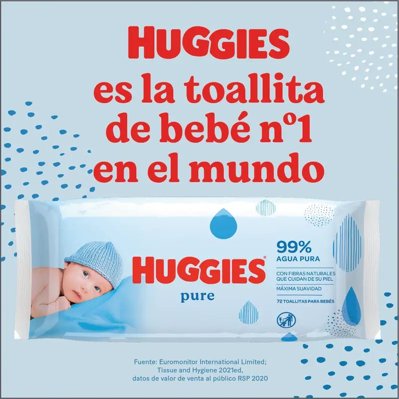 Huggies Pure Toallitas , 56 unidades