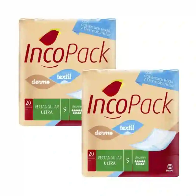 Incopack Absorbente Rectangular Ultra Super Noche , Pack 2, 160 Unidades.