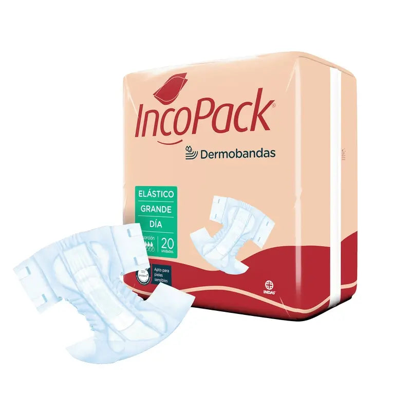 Incopack Anatómico Elástico Día Talla Grande , 80 unidades