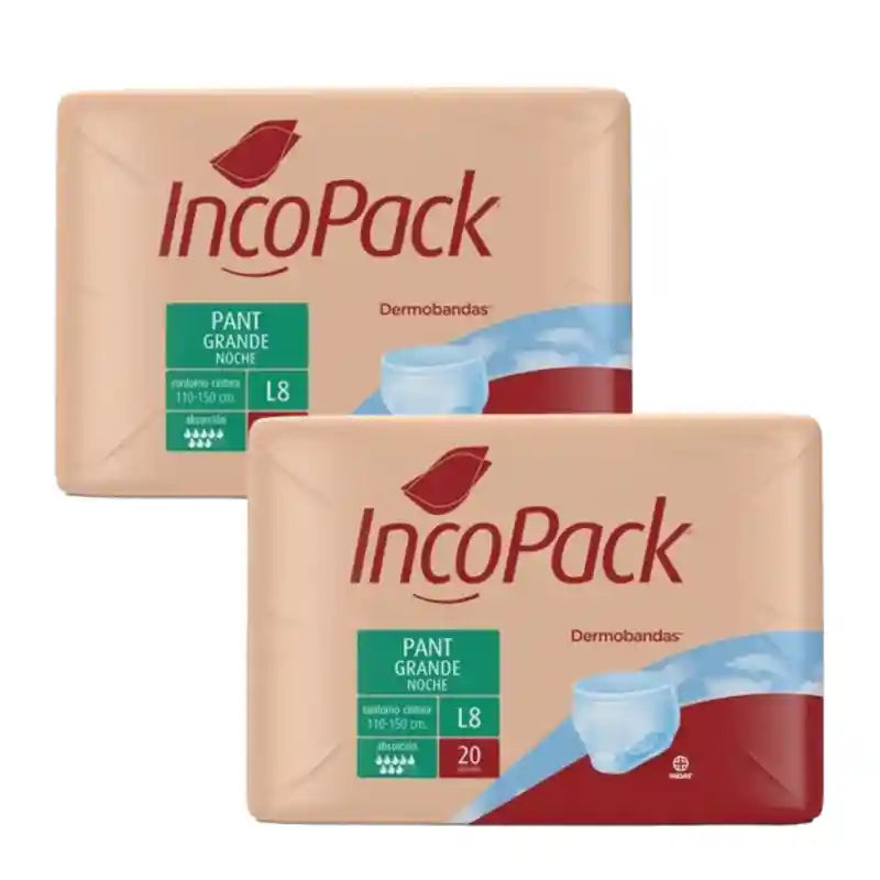 Incopack Pant Absorbente Noche Talla Grande , 2X80 Unidades