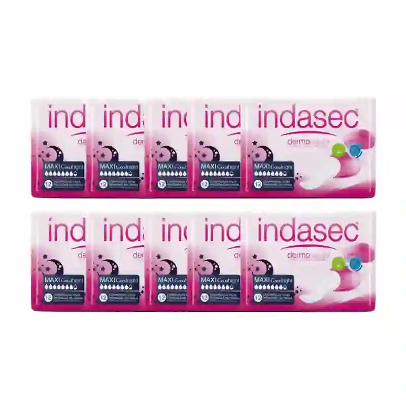 Indasec Dermoseda Compresa Incontinencia Maxi Good Night , 10X12 Unidades