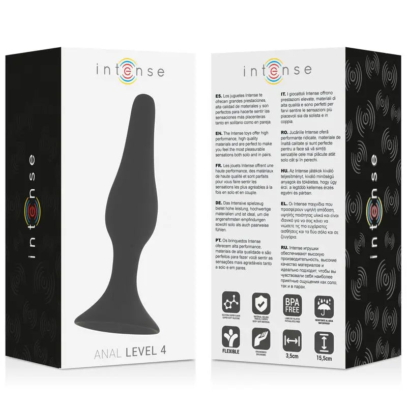 Intense Anal Toys Anal Level 4 15.5Cm Negro