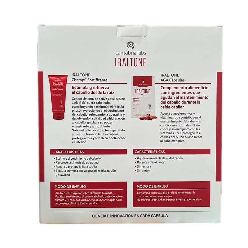 Iraltone Pack Aga, 60 cápsulas + Champú, 75 ml