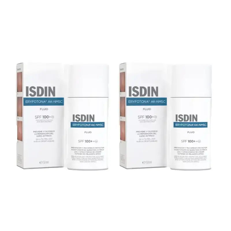Isdin Eryfotona Ak-Nmsc Fluid Fotoprotector SPF100+, Duplo 2 x 50 ml