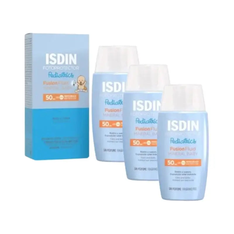 Isdin Fotoprotector Pediatrics Fusion Fluid Mineral Baby Spf 50, 3X50 Ml