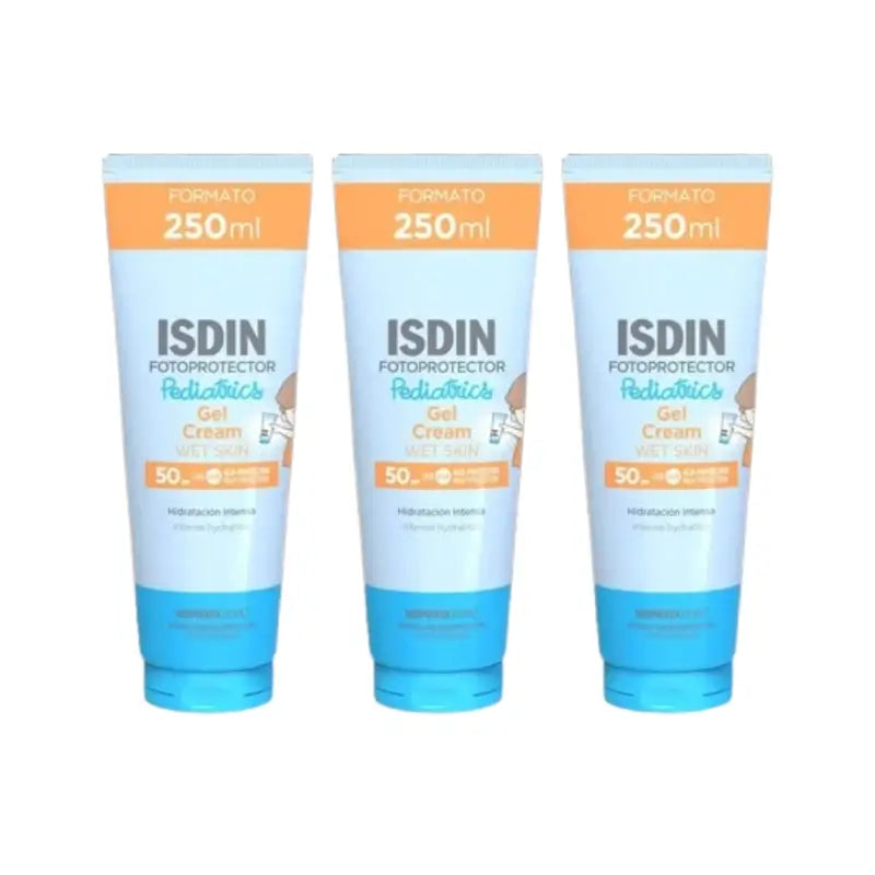 Isdin Fotoprotector Pediatrics Wet Skin Gel Crema Spf 50+, 3X250 Ml