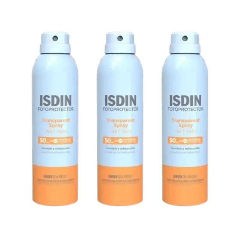 Isdin Transparent Spray Wet Skin Spf50, 3X250 Ml