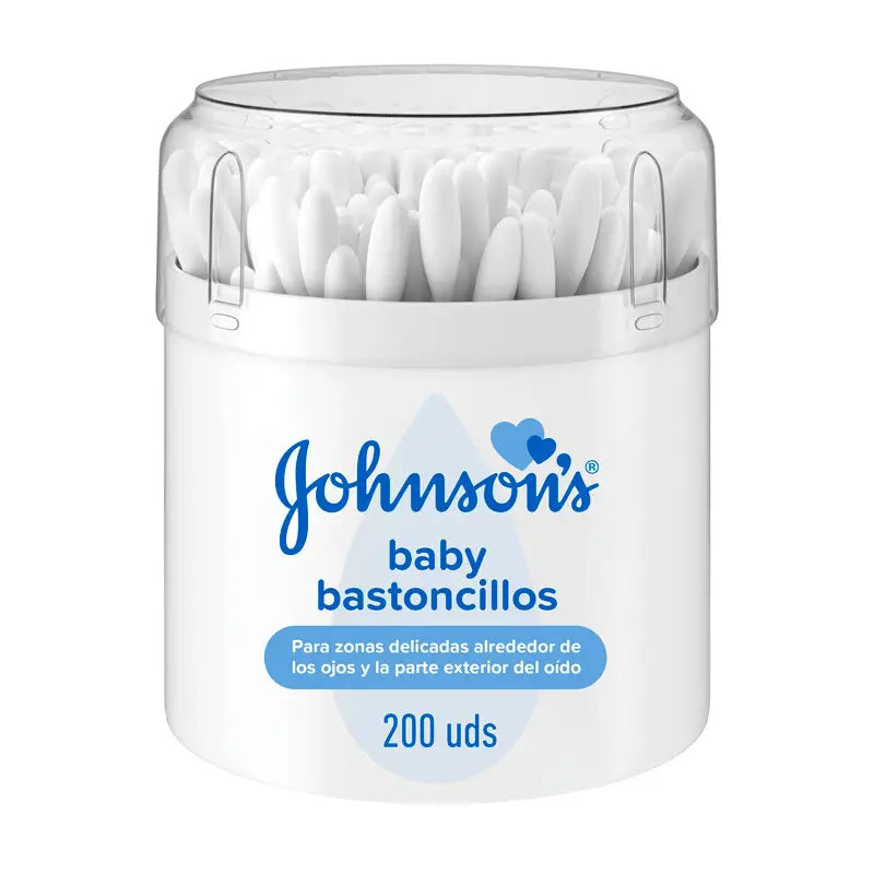 Johnson'S Baby Bastoncillos Para Bebé con Extremos de Algodón 100% Puro, 1 x 200 Bastoncillos