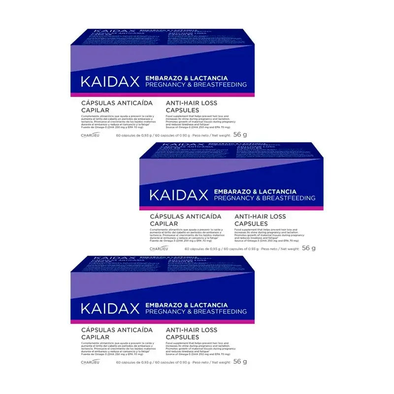 Kaidax Embarazo & Lactancia, Pack 3 x 60 cápsulas