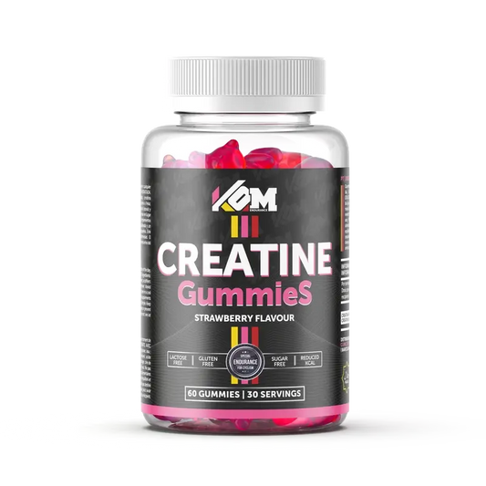 Kom Endurance Creatina Nutricion Deportiva , bote de 60 gummies de creatina sabor fresa