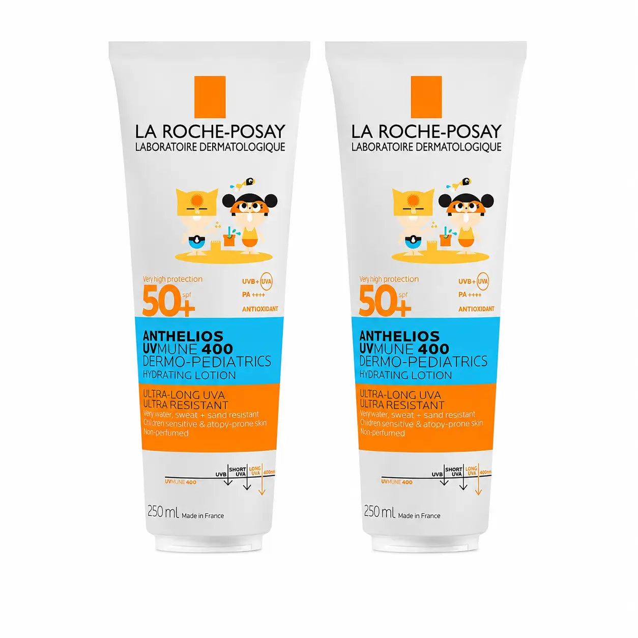 La Roche-Posay Anthelios Dermo-Pediatrics Leche Hidratante SPF 50+ Protector Solar Niños Pack 2 x 250 ml