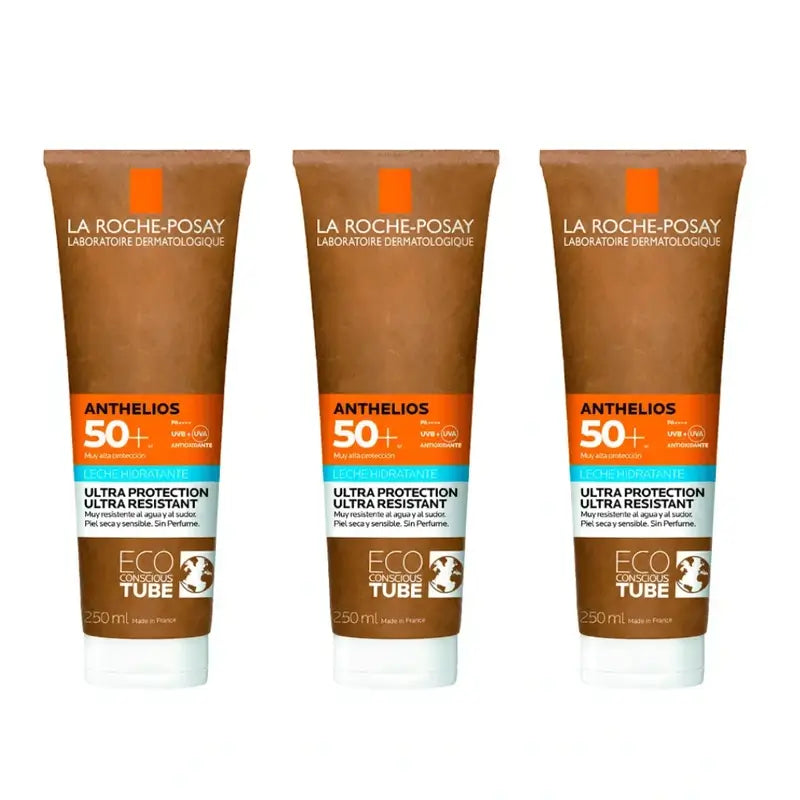 La Roche Posay Anthelios Leche Hidratante Eco-Sostenible Spf 50+, 3X250 Ml