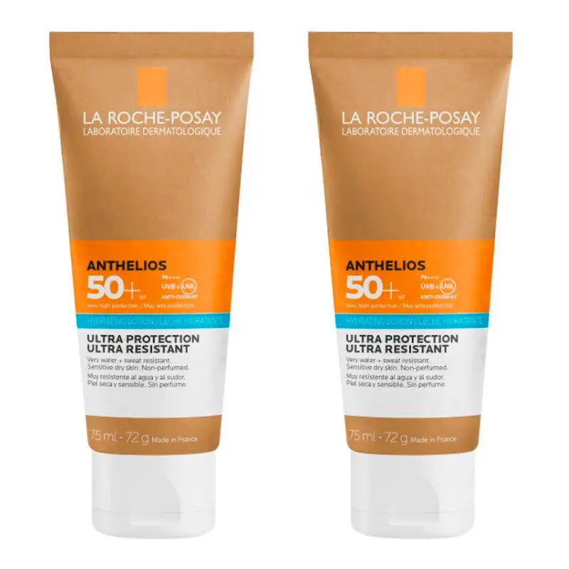 La Roche Posay Duplo Anthelios Leche Hidratante Spf50+ Eco-Sostenible, 2 X 75 Ml