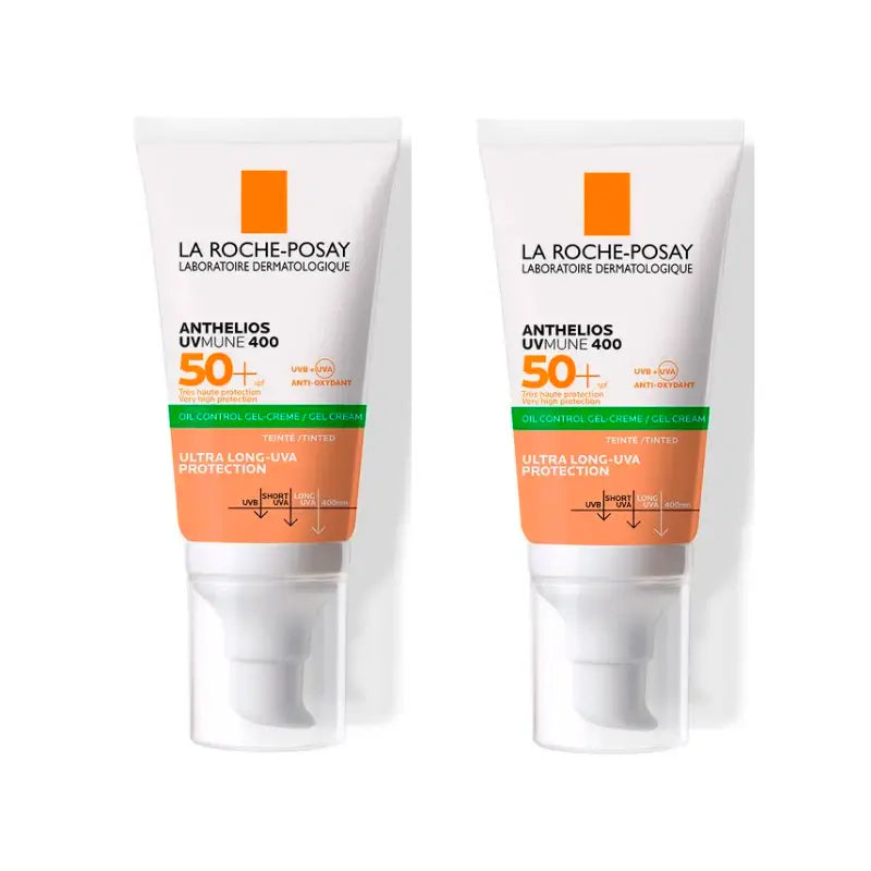 La Roche Posay Duplo Anthelios Uvmune 400 Oil Control Gel-Crema Spf50+ Color, 2 X 50 Ml