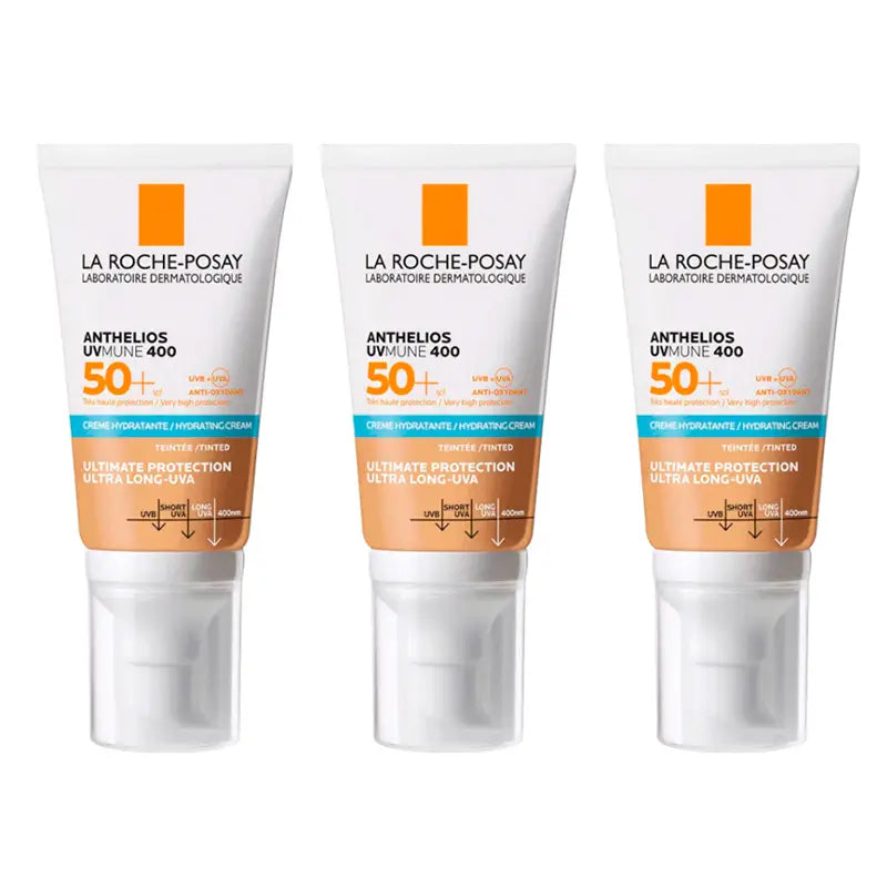 La Roche Posay Triplo Anthelios Crema Color Spf 50+ Piel Sensible, 3 X 50 Ml