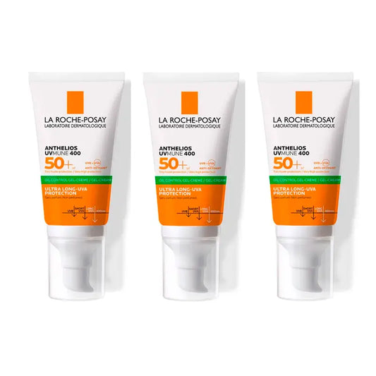 La Roche Posay Triplo Anthelios Uv-Mune 400 Oil Control Gel-Crema Spf50+, 3 X 50 Ml