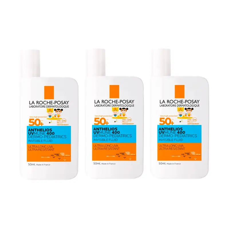 La Roche Posay Triplo Dermo-Pediatrics Hydrating Fluid Spf 50+ Pieles Atópicas, 3 X 50 Ml