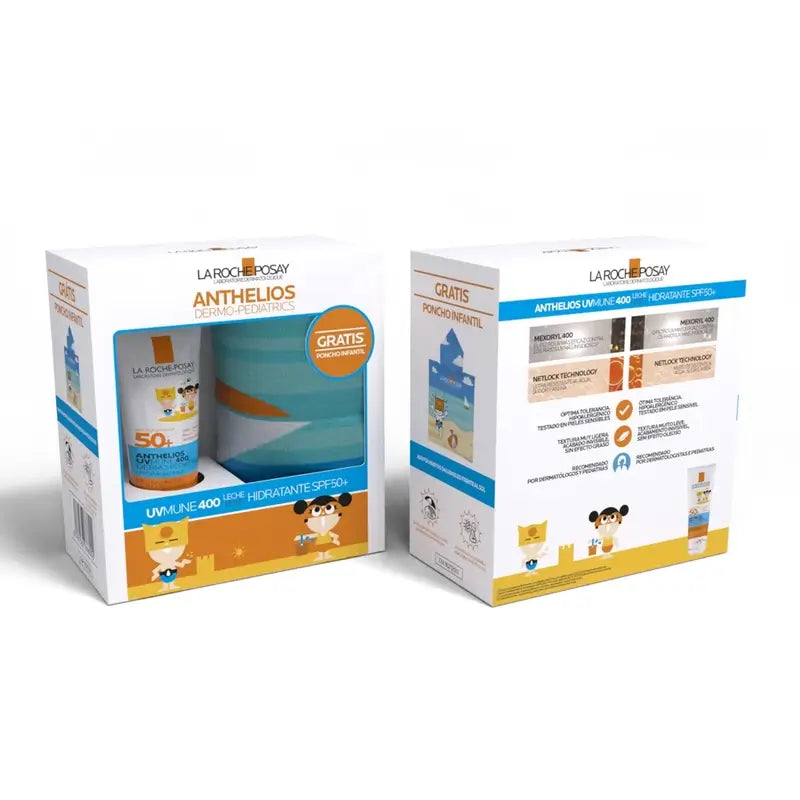 La Roche Posey Pack Anthelios Leche Pedriatrica Spf50 + Poncho, 1 pack