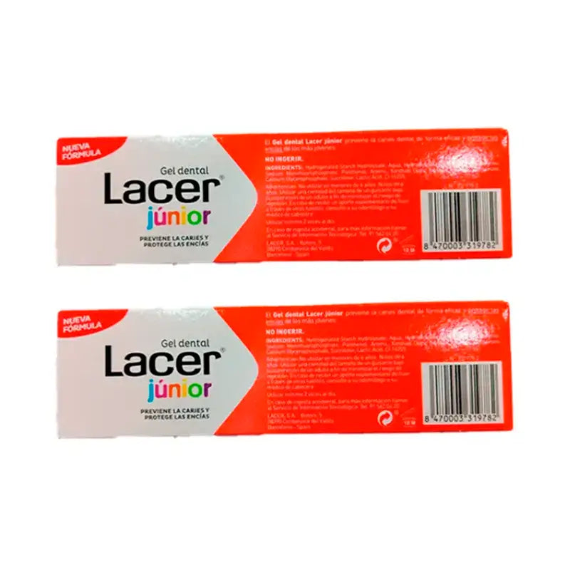 Lacer Junior Gel Dental Fresa Pack 2 x 75 ml