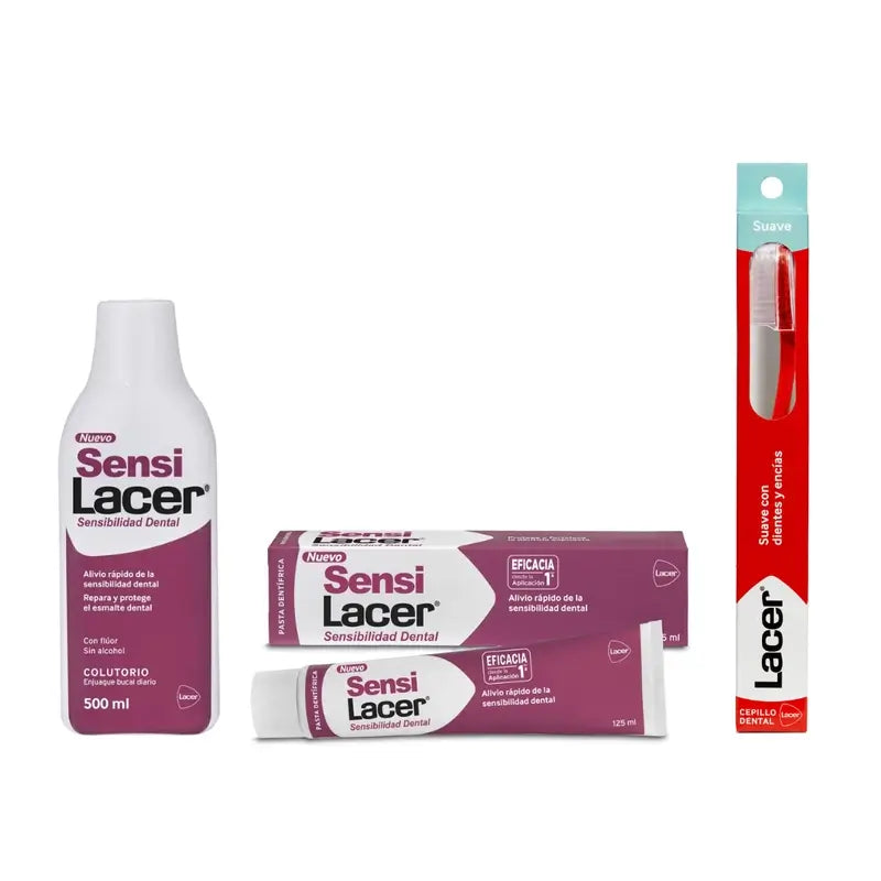Lacer Pack Sensilacer Dientes sensibles (Colutorio+ pasta de dientes + cepillo de dientes)