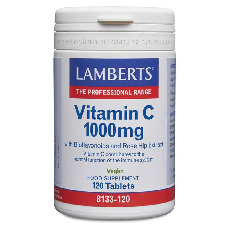 Lamberts Vitamina C 1000 Mg + Bioflavonoides Y Escaramujo, 120 tabletas