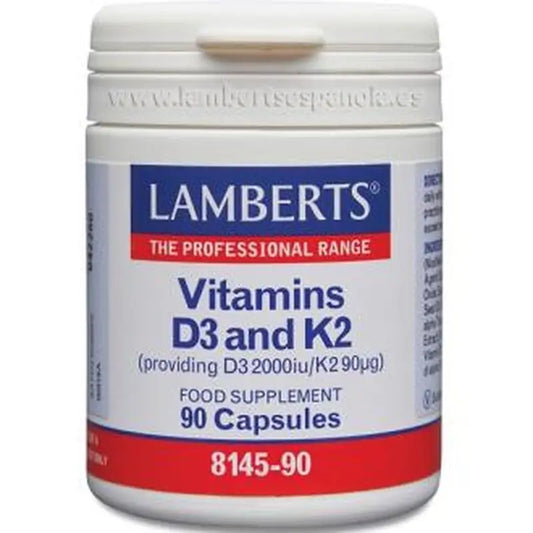Lamberts Vitamina D3 2000Ui+K2 90Mcg 90 Cápsulas