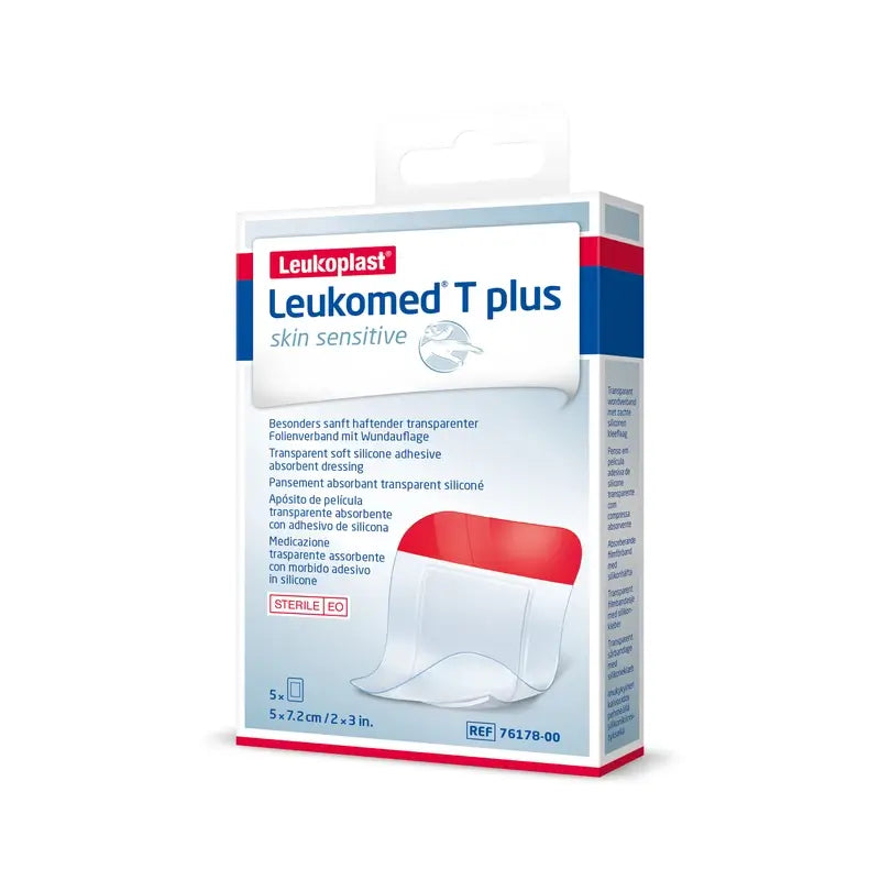 Leukoplast Leukomed T Plus Skin Sensitive, 5 Cm X 7,2 Cm, 5 Unidades