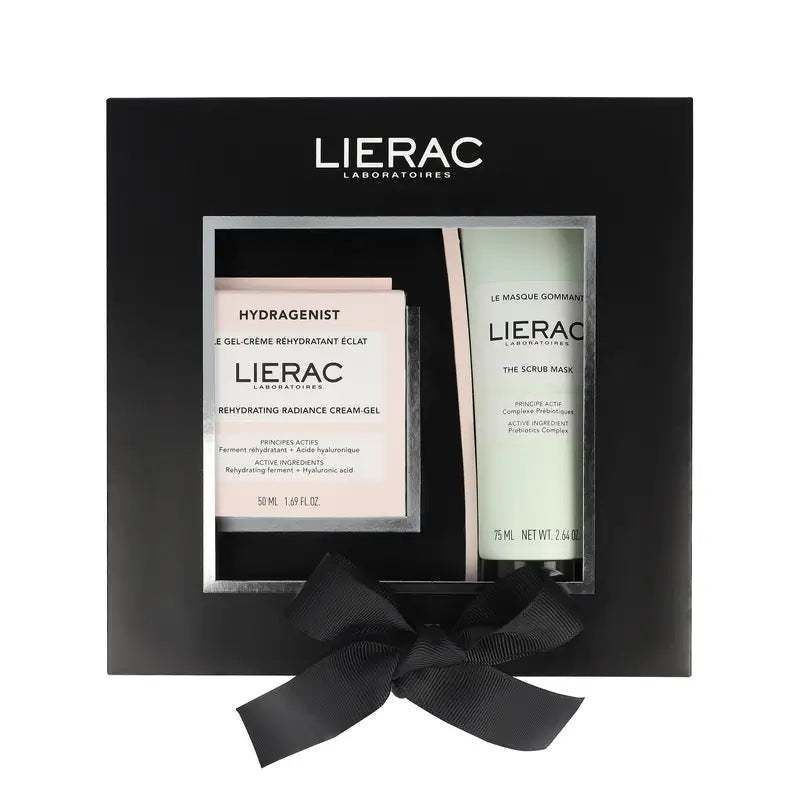 Lierac Hydragenist Cofre Gel Crema Rehidratante Luminosidad + Mascarilla Exfoliante, 125 ml