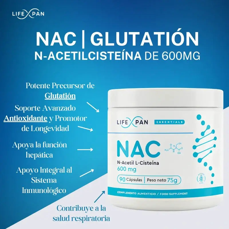 Lifexpan Nac 600 Mg N-Acetilcisteína , 90 capsulas