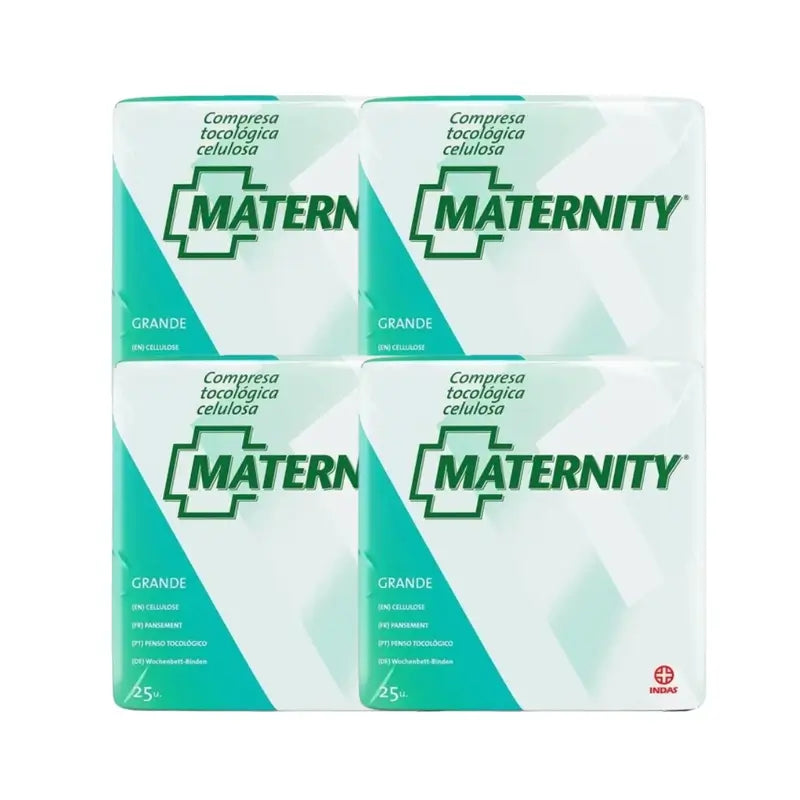 Maternity Compresa Tocologica Celulosa , 4 x 25 unidades