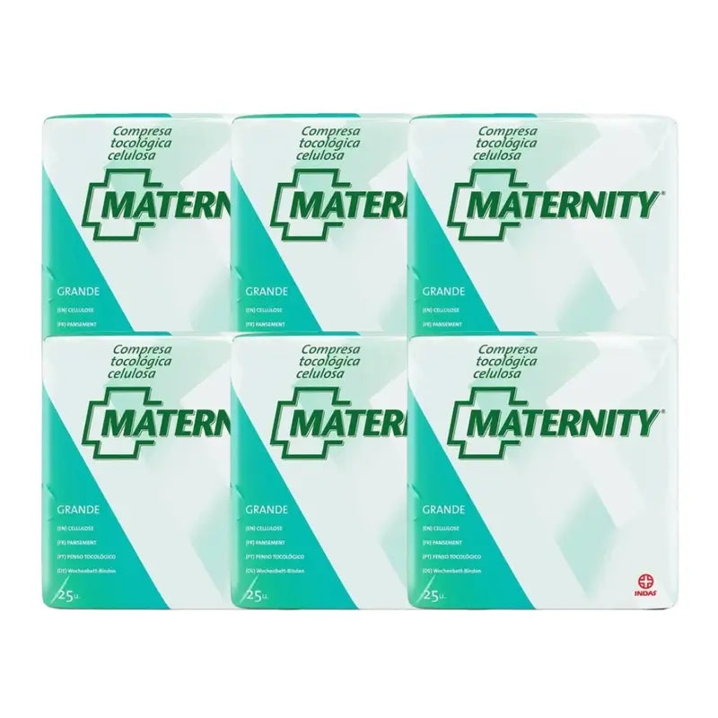 Maternity Compresa Tocologica Celulosa , 6 x 25 unidades