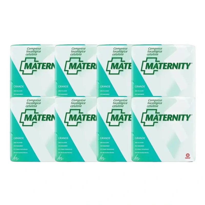 Maternity Compresa Tocologica Celulosa , 8 x 25 unidades
