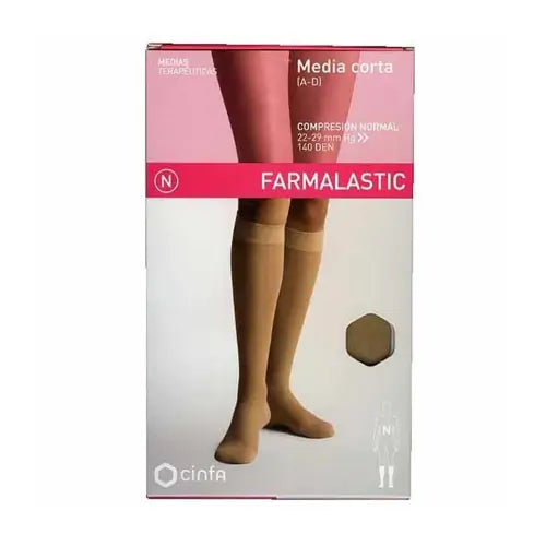 Farmalastic Media Corta Compresión Normal Beige, Talla XL, Unidad